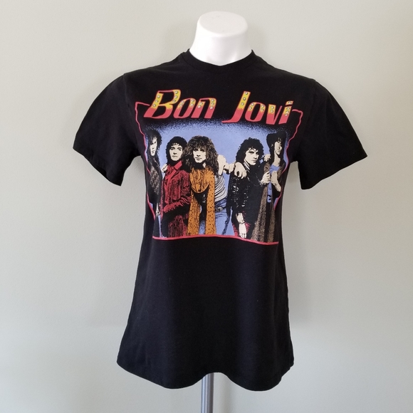 Bon Jovi Tops - Bon Jovi Studded Black Band Tee Shirt Small